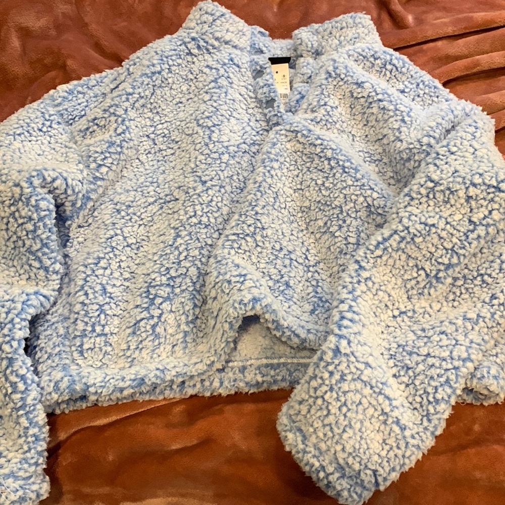 Crop top teddy jacket